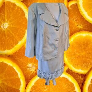 NWT Nicolette‎ 2 Piece Skirt Suit Gray Dress Size 22W